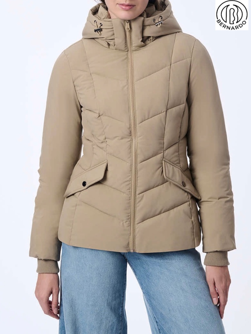 BERNARDO NWT HORIZON HOODED MOON ROCK PUFFER JACKET. SIZE S